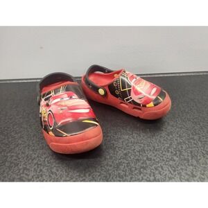 CROCS Disney Cars Lightning McQueen Toddler Sz 12 Lights Light Up Red Clogs READ